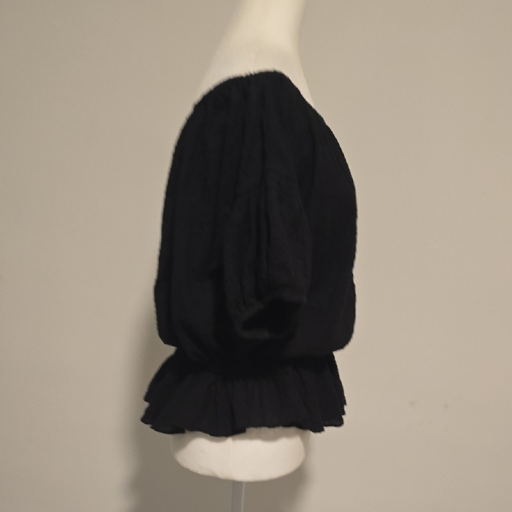 Free People Black Off-Shoulder Blouse - Picture 4 of 7